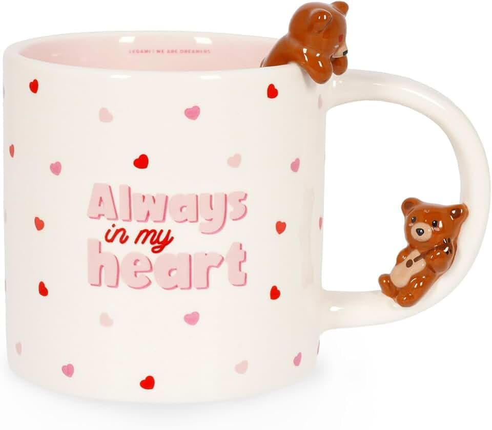 Legami - Tazza in Gres - Too Cute to Handle, Tema Teddy Bear, Utilizzabile in Lavastoviglie, Capacità 350 ml