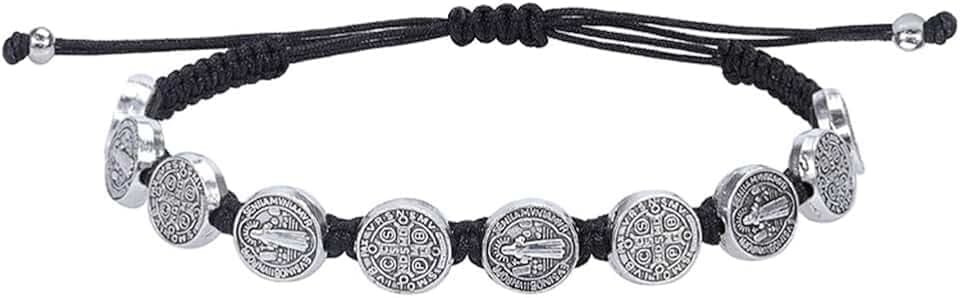 FENOHREFE Braccialetto religioso con preghiera portafortuna, realizzato a mano, con perline, per uomo e donna