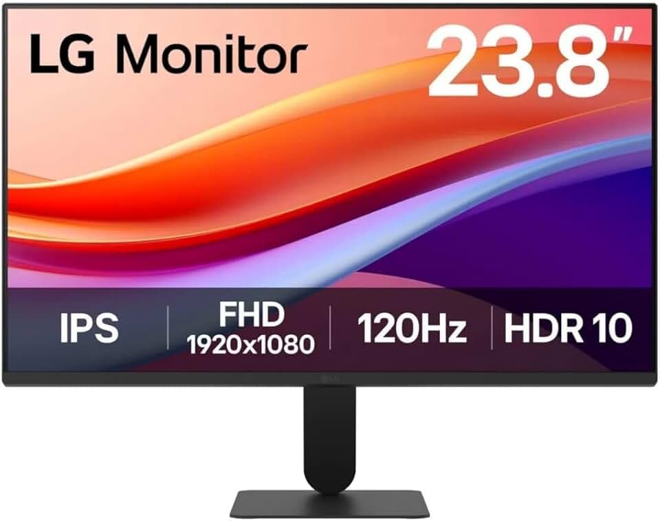 LG 24U411A Monitor 24" Full HD IPS, HDR 10, 120Hz, 1ms MBR, HDMI, D-Sub (VGA), Uscita cuffie, 1920x1080, sRGB 99%, Schermo Antiriflesso, Flicker Safe, Reader Mode, Nero