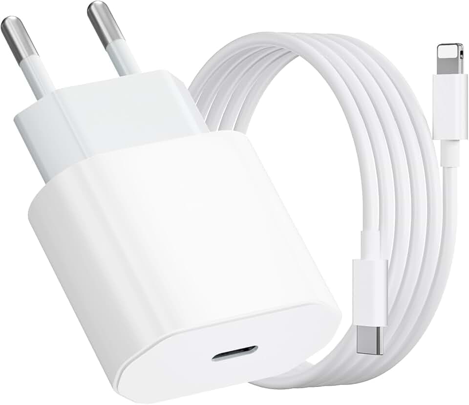 Caricatore per iPhone, Caricatore USB C da 20W con Cavo per iPhone da 1M, Caricabatterie per iPhone 14/13/ 12/11/ X/ 8/7