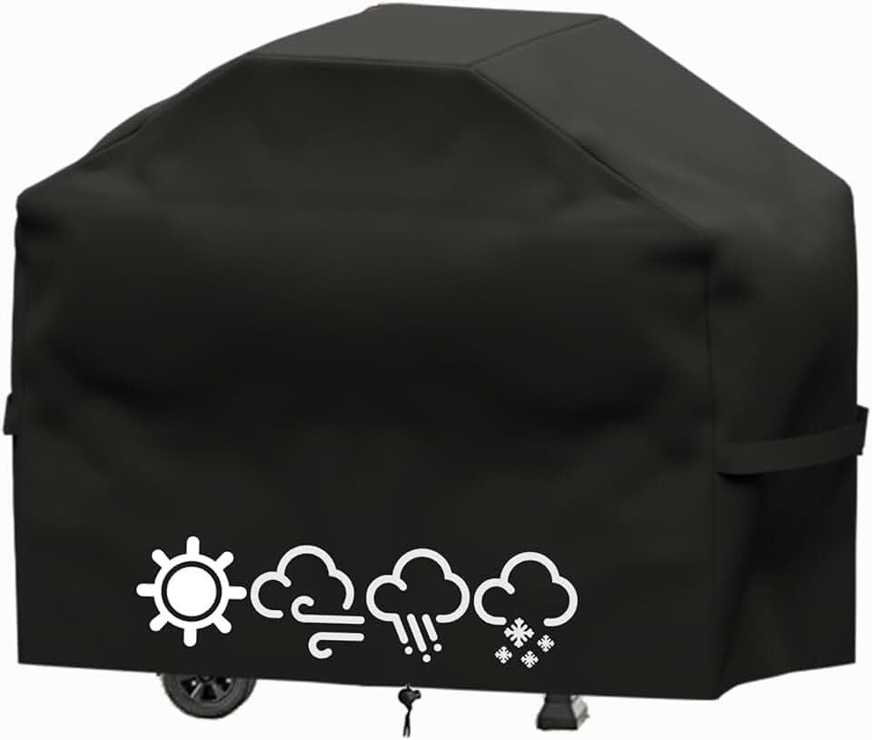 Copertura Barbecue da Esterno,Copri barbecue da Esterno Impermeabile,Telo Copri Barbecue Esterno,Anti Pioggia Polvere Sole Neve Pioggia Feci di Uccelli Tessuto (145X61X117 CM)