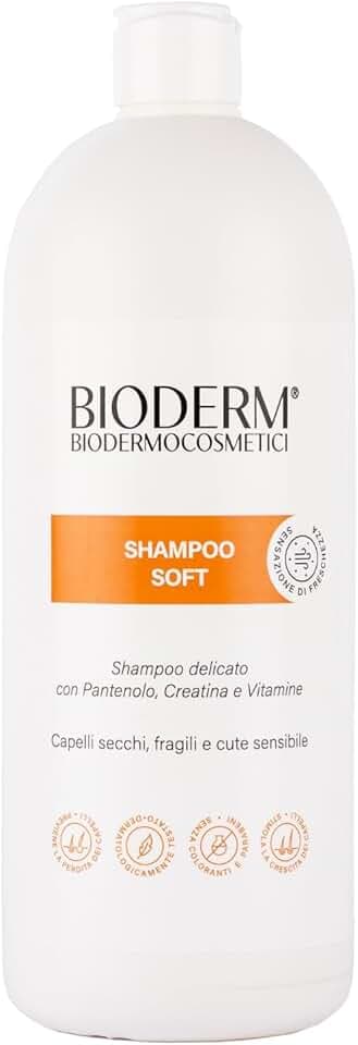 Bioderm Shampoo Soft - Shampoo per cuoio capelluto sensibile | Trattamento antiforfora, dermatite seborroica e prurito del cuoio capelluto, per uso quotidiano, senza parabeni, 1000 ml