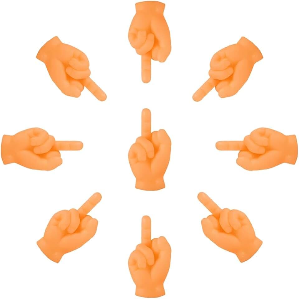 10 pezzi Mani del dito medio in gomma, divertente design realistico, burattini divertenti per le dita, burattini divertenti per le mani, regalo per Halloween