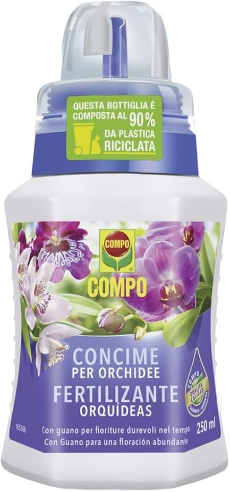 COMPO, Concime Liquido per Orchidee, Fertilizzante organo-minerale con guano, 250 ml