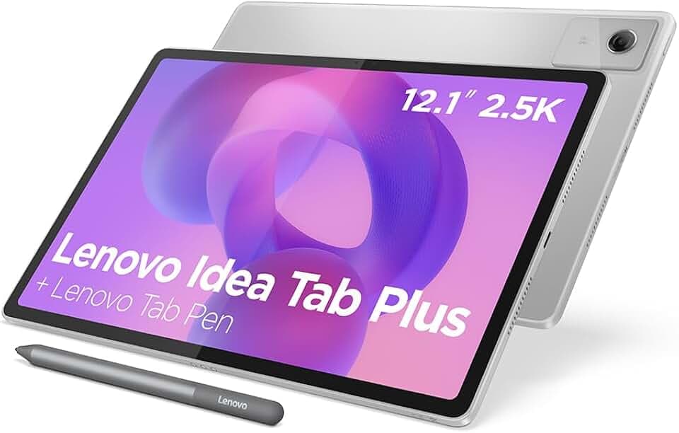 Lenovo Idea Tab Plus, 2.5K da 12.1" 90Hz, Processore Mediatek Dimenity 6400, RAM 8GB, Memoria 256GB, WiFi 5, Tablet Android 15, Lenovo Tab Pen inclusa - Cloud Grey