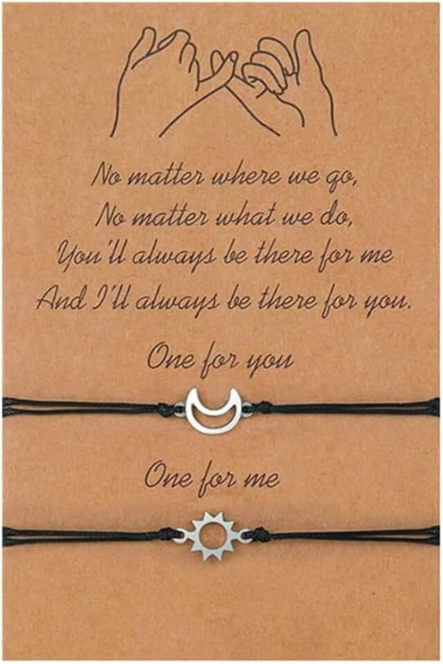 LuLiyLdJ Braccialetti dell'amicizia Braccialetti di coppia Regali per sorelle Migliore amico Braccialetti dell'amico 2, Taglia unica, Nichel Nylon