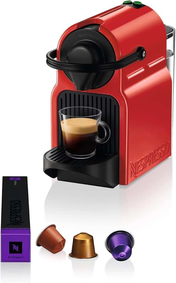 Nespresso Inissia XN1005, Macchina da caffè di Krups, 1260W, colore Ruby Red
