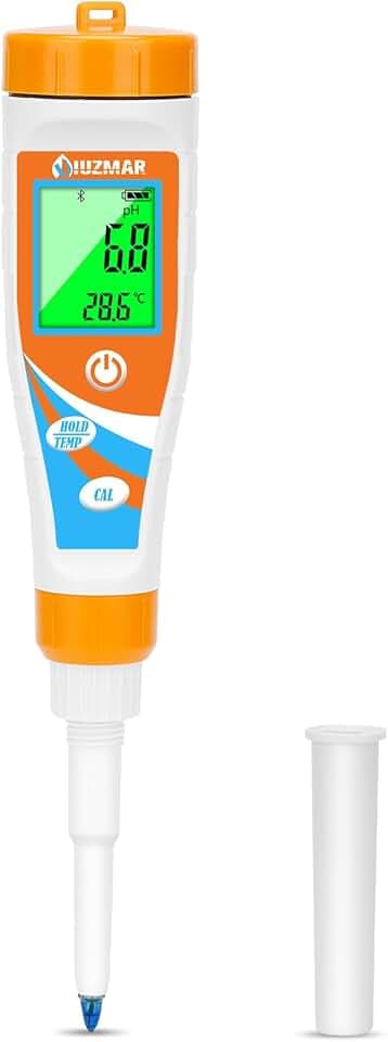 pHMetro per Alimenti Intelligente, Misuratore di pH per Lievito Madre, Piaccametro per Alimenti, pH Metro per Impasti e Liquidi, Cibo, Cosmetici, Carne, Birra, Piscina, Acquario ClimatePartner certified