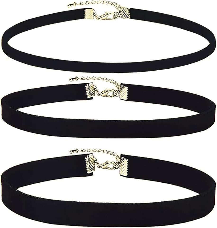 GXGM 3 Pezzi Girocolli Collane Choker In Velluto Girocollo Di Nastro Nero Per Donne Ragazze