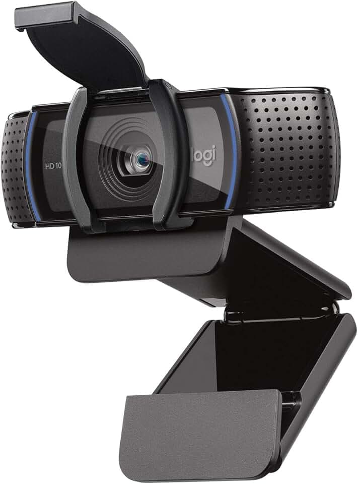Logitech C920S HD Pro Webcam, Videochiamata Full HD 1080p/30fps, Audio Stereo ‎Chiaro, ‎Correzione Luce HD, Privacy Shutter, Streaming, Per Skype, Zoom, FaceTime, ‎‎PC/Mac/Laptop/Tablet/XBox‎, Nero