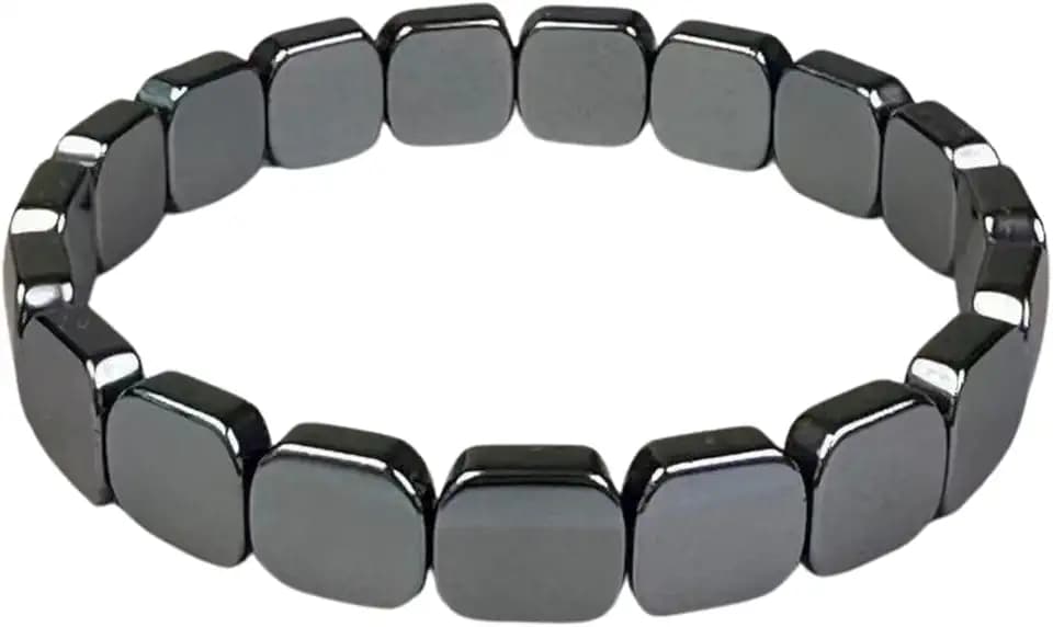 eleewoo Bracciale Uomo Donna in Pietra Naturale Tormalina Nera e Ematite – Braccialetto Fatto a Mano su Misura (17cm-20cm). Gioielli Personalizzati nella Taglia, Protezione e Antistress, Idea Regalo