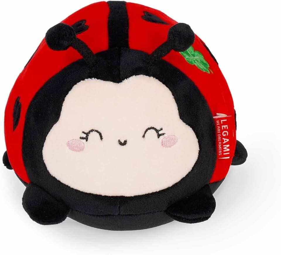 Legami - Peluche Plush Super Soft!, Tema Ladybug, Formato Mini, con Carta d'Identità personalizzabile, Sta in Piedi da Solo, 14x15x12 cm