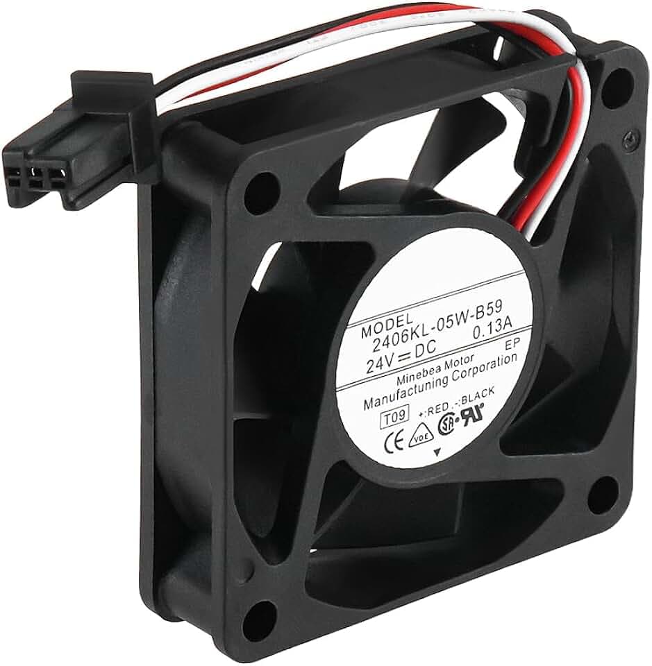 Ventola di Raffreddamento DC 24V 0,13A con Spina A 3 Pin 60x60x15mm 2406KL-05W-B59 Compatibile con NMB-Mat Desktop Laptop Server