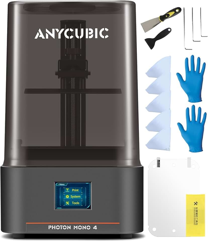 ANYCUBIC Photon Mono 4 Stampante 3D Resina, 7" 10K Mono LCD con Schermo con Matrice e Piattaforma di Stampa LighTurbo Aggiornata, Velocità di Stampa 70 mm/h, Dimensioni di Stampa 6,04"x3,42"x6,49"