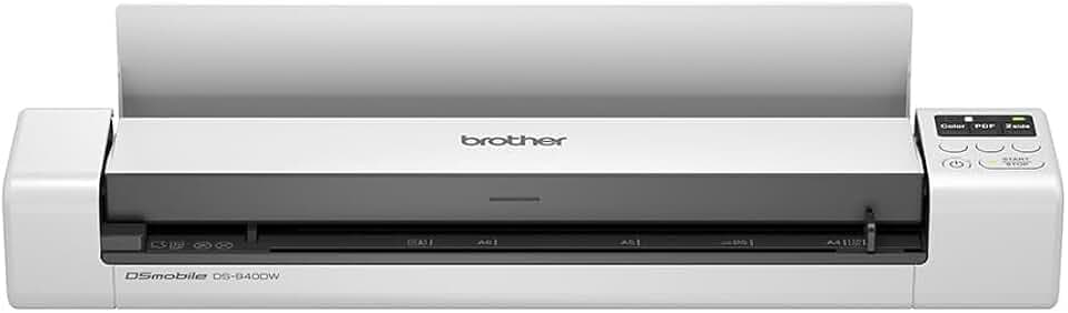 Brother DS940DW Scanner portatile compatto professionale A4, Wireless, fronte-retro automatico, autoalimentato tramite USB