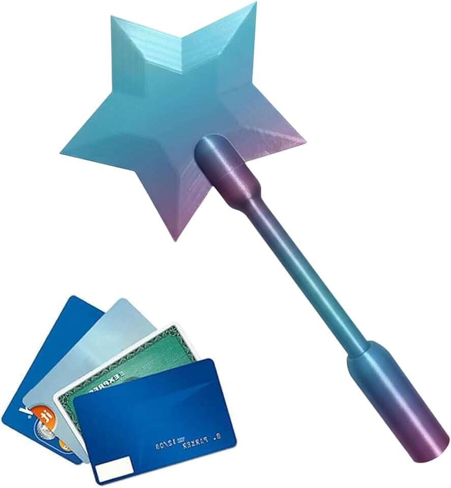 Bacchetta stampata in 3D toccas per pagare, Bacchette toccas per pagare, Porta carte di pagamento senza contatto con bacchetta magic stellare per bambini e adulti