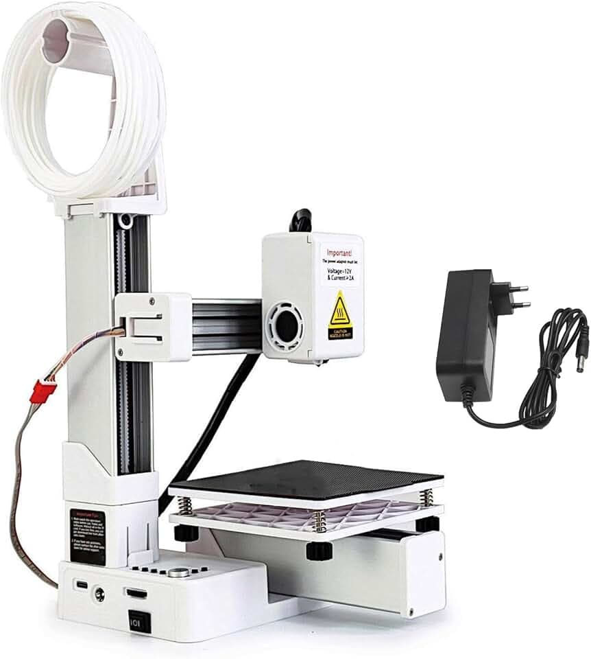 EMUKOEP Stampante 3D Versatile per Principianti Ad Alta Precisione con Tecnologia Multiplexing a Divisione di Frequenza Piccola Macchina da Stampa 3D per Progetti Creativi Ed (Bianca)