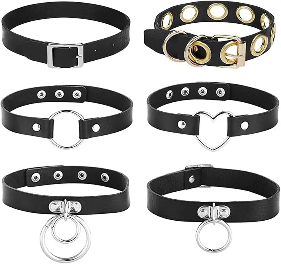 NOCHME Choker Gothic, Regolabile Pu Necklace Collana Girocollo In Pelle Da Uomo E Donna, Gotico, Punk, Goth, Rock,Cuore Per Donne, Uomini, Ragazze, Nero