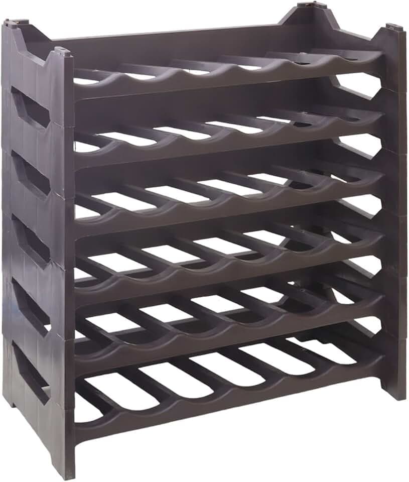 MAURY'S Cantinetta Vino Portabottiglie in Plastica ed Eleganti Portavini per Organizzare e Valorizzare la Tua Collezione. Soluzioni Pratiche e Decorative.(36 Bottiglie, Brown)