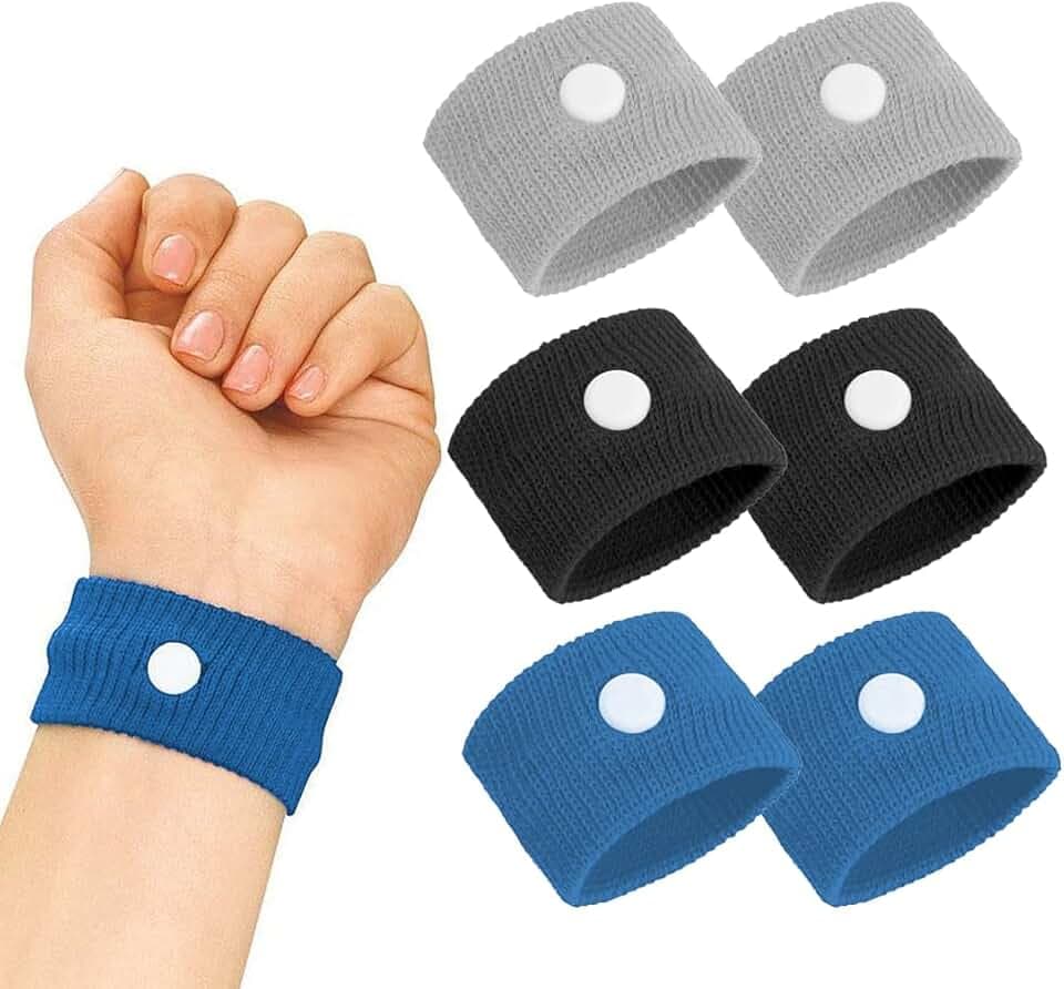 ZOWEXIQ 3 Paia Braccialetti Antinausea, Coppie da Viaggio Bracciali, Anti Nausea Digitopressione, Braccialetti Mal di Mare Bambini, Senza Farmaco Fascia da Polso per Cinetosi Nausea Sollievo dai Mal di Testa