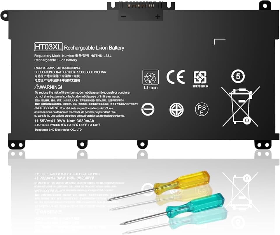 HT03XL HTO3XL L11119-855 Batteria per Laptop Sostituzione Adatta per HP 14M-DH0003DX 14M-DH1003DX 15T-DA000 15T-CS200 15-CW1XXX 15T-CS300 Pavilion 15-DA 15-DB 15-DY 14-CE 17-by 17-CA 11.55V