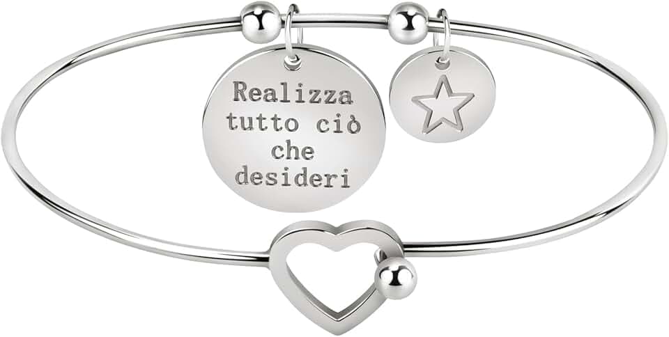 Bluespirit Bracciale da donna, Collezione GOOD VIBES, in Acciaio,Idee regalo - P.31R505000800, Pensiero per Amica, Fidanzata, Moglie, Realizza i tuoi desideri
