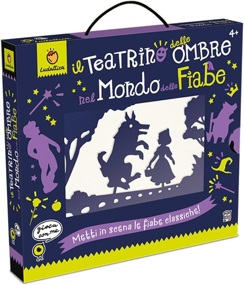 Il Teatrino delle Ombre nel Mondo delle Fiabe di Ludattica | Teatro delle Ombre per Bambini 3+ | Fiabe classiche | Gioco Creativo ed Educativo | Made in Italy