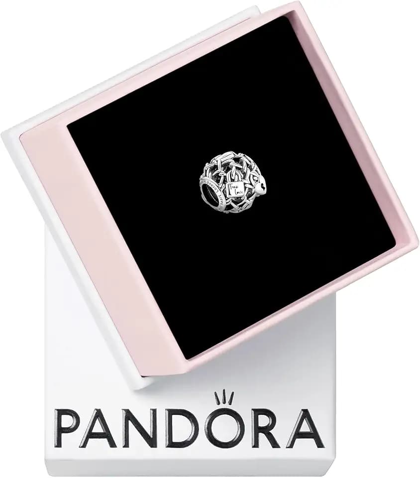 PANDORA Moments - Charm in argento sterling con pendente e lucchetto
