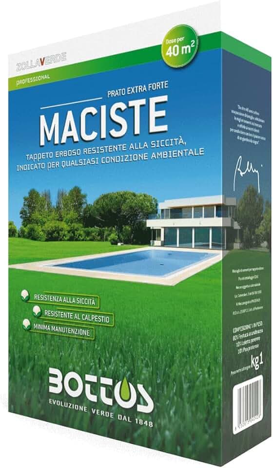 BOTTOS SEMENTI PER PRATO ZOLLAVERDE MACISTE 1KG CURA GIARDINO