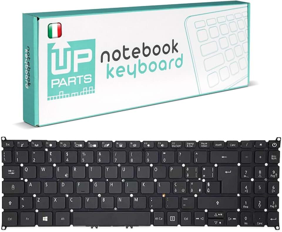 Azienda Italiana Tastiera Italiana Compatibile con Acer per Notebook Aspire 3 A315-22 A315-23 A315-34 A315-42-R3SE A315-55G-75N3 A315-55G-79AW A315-55G-76Z5 Tastiera per Notebook senza Frame