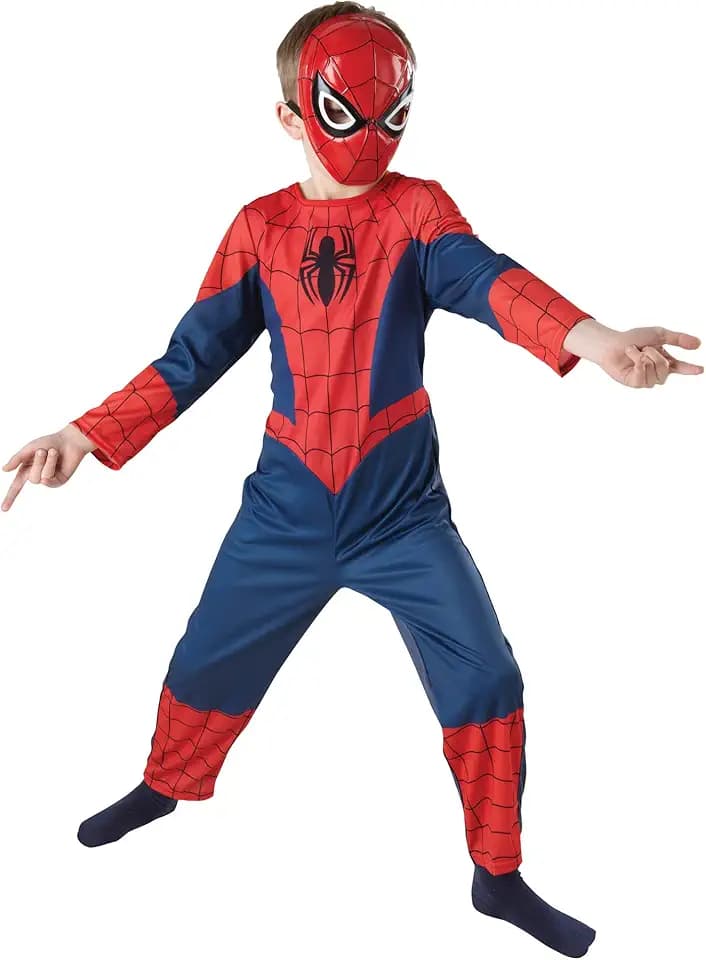 Rubie's Rubies Maschera Spiderman per bambino e bambina, Rosso e nero, Licenza Ufficiale Marvel Avengers, Taglia Unica, Unisex per Carnevale, Cosplay, Cumpleanno e Fest