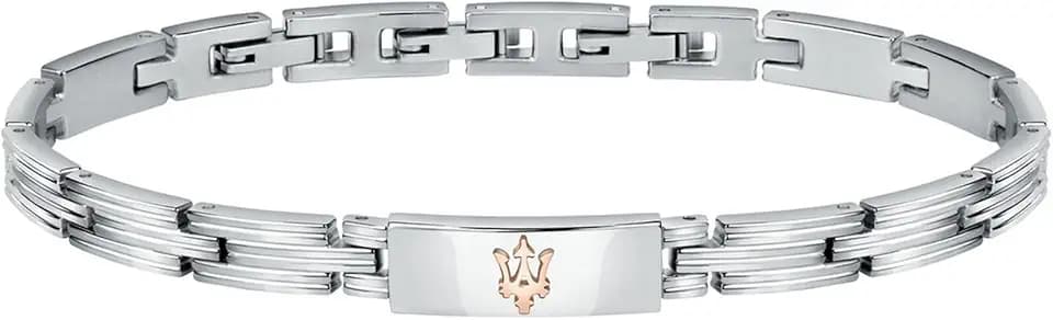 Maserati Jewels Bracciale Uomo, in Acciaio, PVD Oro rosa - JM121ATK12