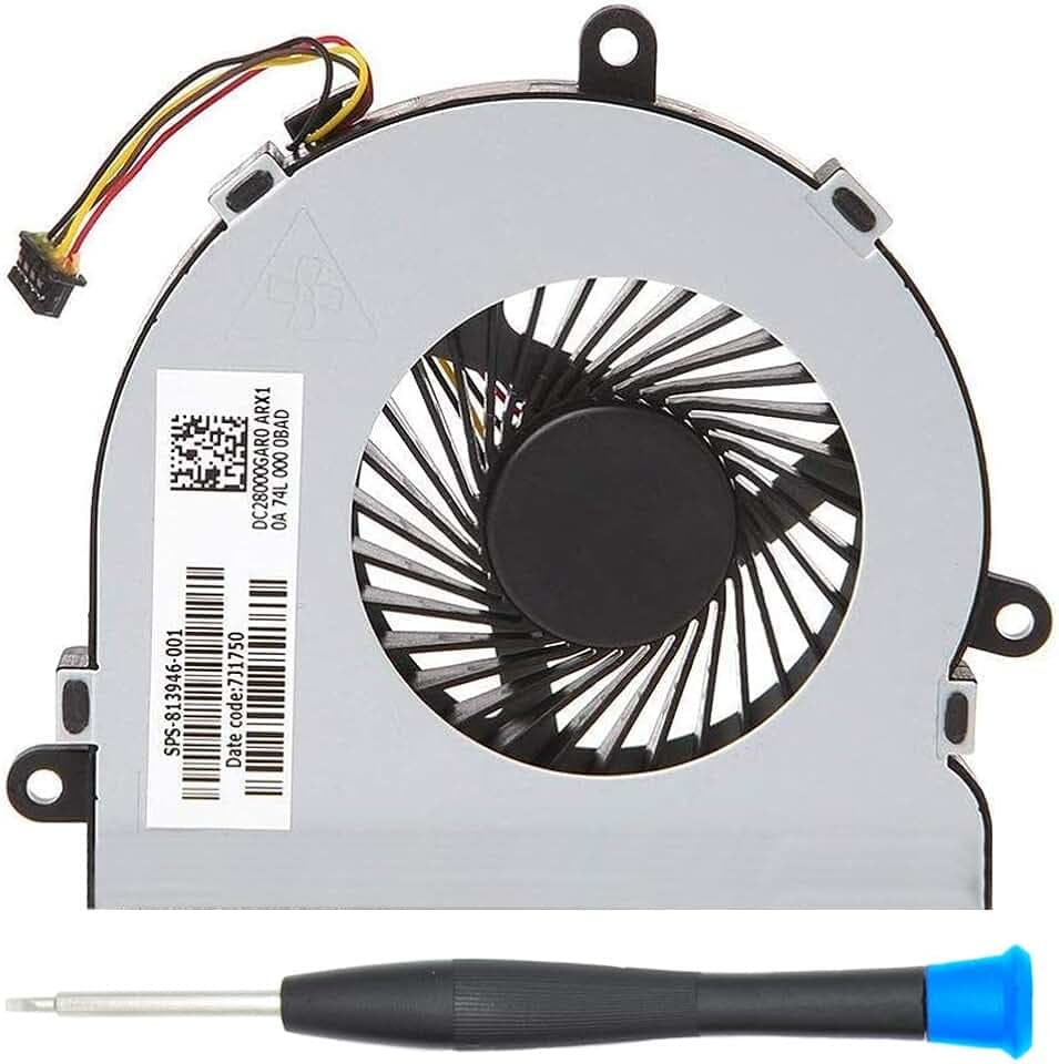 MMOBIEL Ventola di raffreddamento a 4 pin e 4 fili di ricambio per HP 250 G4 255 G4 Notebook 15-AC Serie DC28000GAR0 XRF-813956-002 Incl (+) Cacciavite