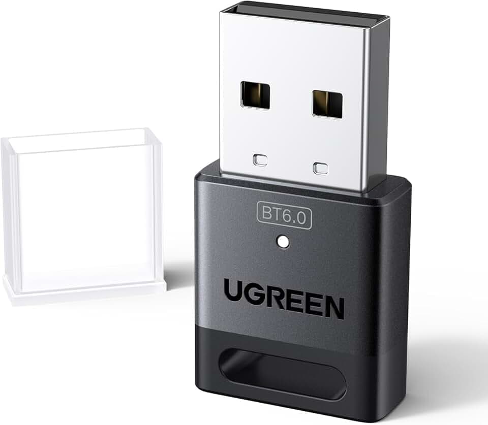 UGREEN Bluetooth 6.0 USB Adattatore per PC Dongle Chiavetta per Windows 11 10 8.1 Compatibile con Controller di PS5 PS4 Telefono Cuffie Auricolare Tastiera Mouse ClimatePartner certified