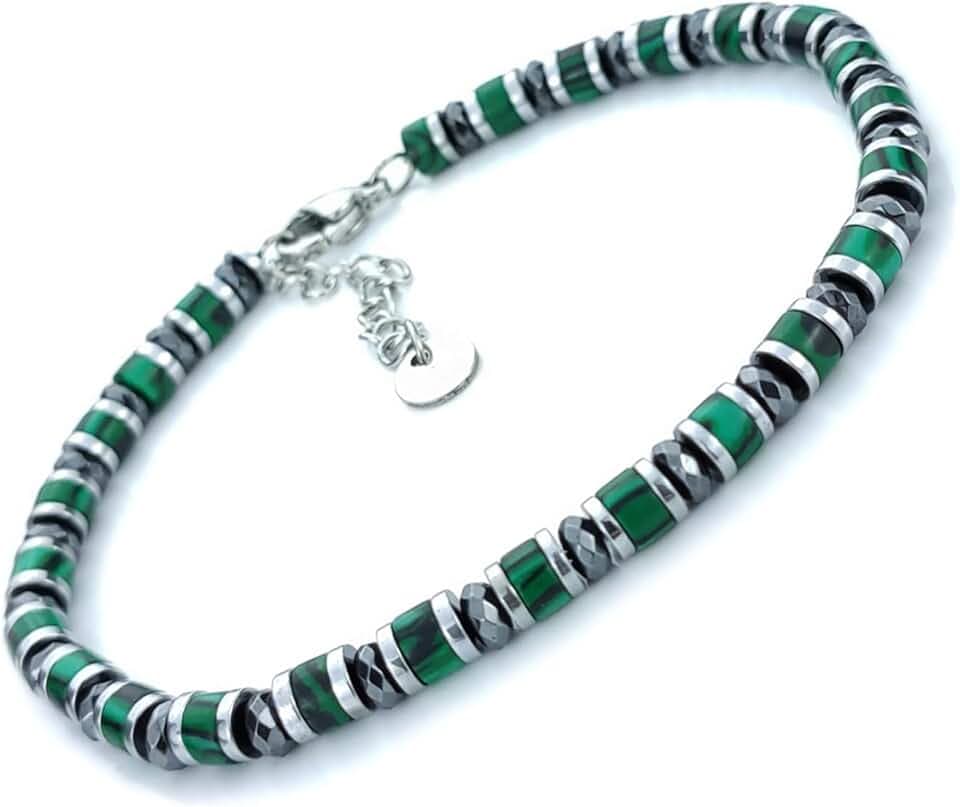 SAGA GIOIELLI Bracciale Uomo Rondelle Colorate Acciaio