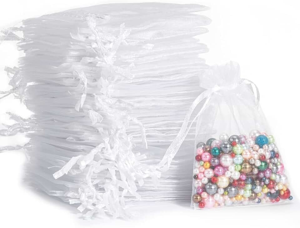 Carehabi Organzasäckchen 50 sacchetti in organza, 7 x 9 cm, sacchetto regalo in organza, sacchetto per gioielli, sacchetti per matrimonio, lavanda, bomboniere nuziali