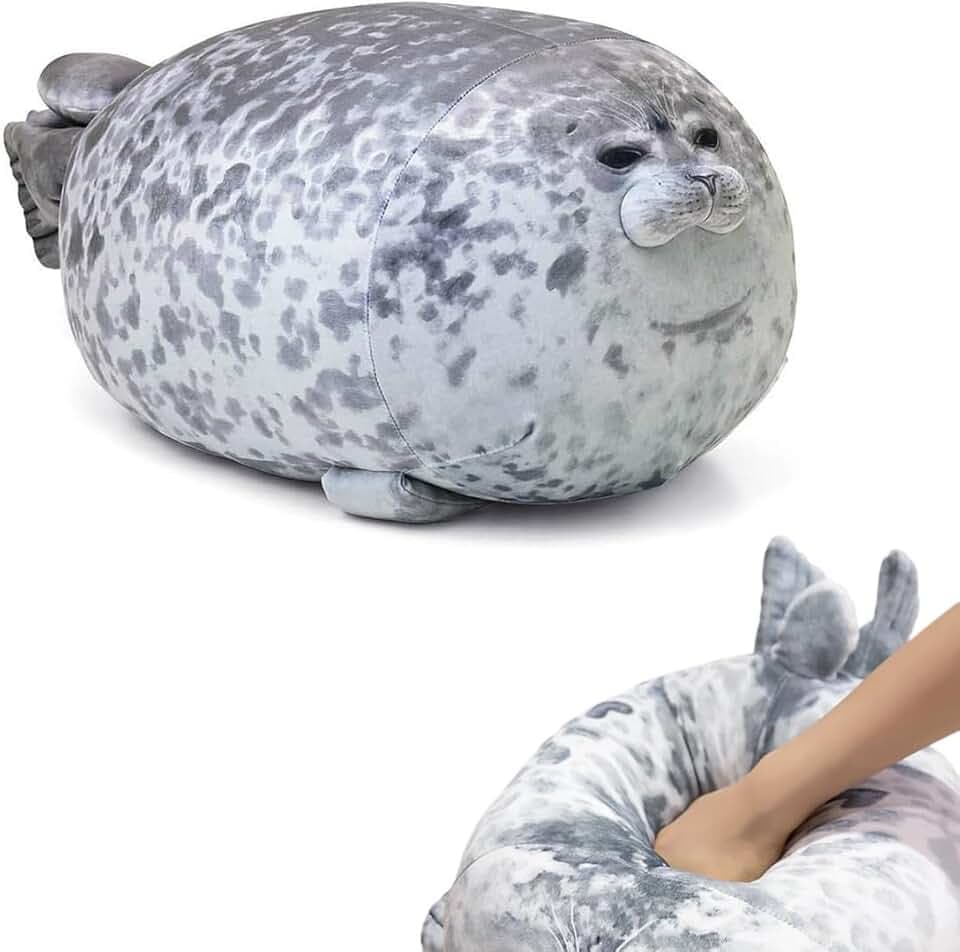 Foca Peluche Cuscino da Abbracciare, 30cm Carino Peluche Animale Paffuto, Regalo per Bambini & Amici