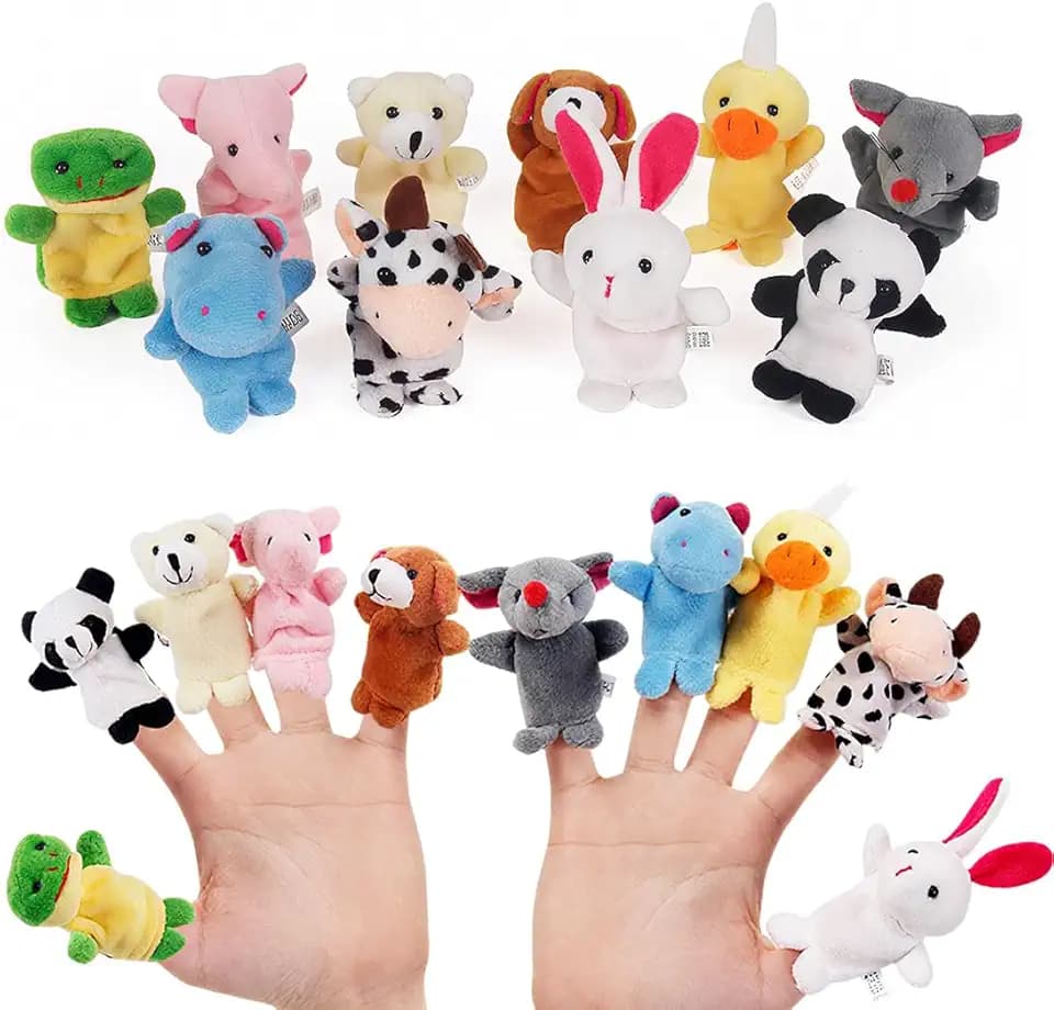 Marionette per Bambini,10 Pezzi Marionette da Mano,Animali Burattini,delle Dita Burattino di Peluche, Burattino Animale Dito Set, Burattini da Dito per narrazione Giochi Ruolo insegnamento