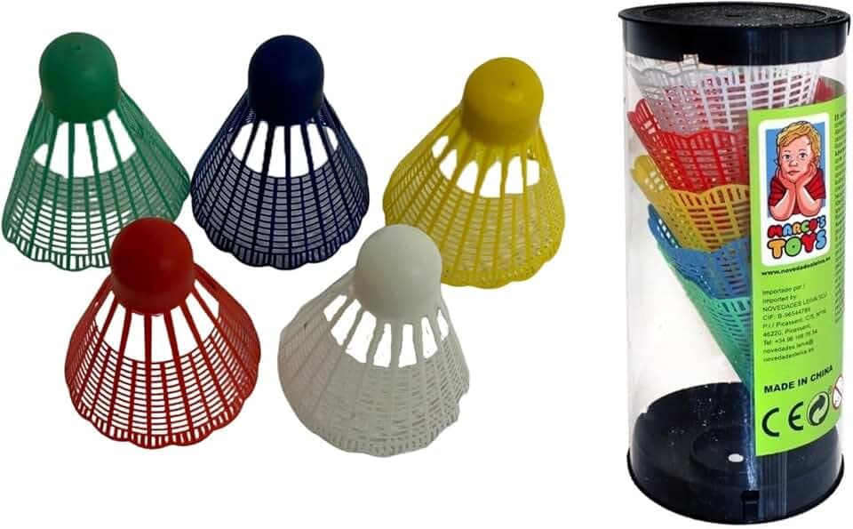 Volani da Badminton confezione da 5 Volano Volani da BAdminton Lattina da 5 Pezzi Volani da Badminton in Plastica Colorata Palline Volano Portatili Set Palline per Badminton Bambini e Adulti