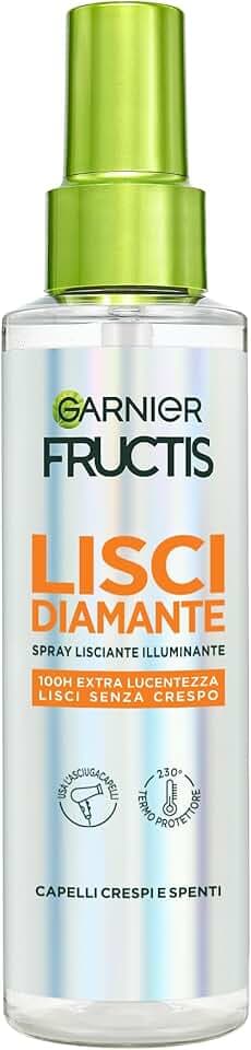 Garnier Fructis Spray Lisciante, Per Capelli Indisciplinati, Capelli Luminosi e Lisci, Protezione Dall'Umidità e Dal Calore, Senza Effetto Crespo, Fructis Diamond Sleek, 150 ml