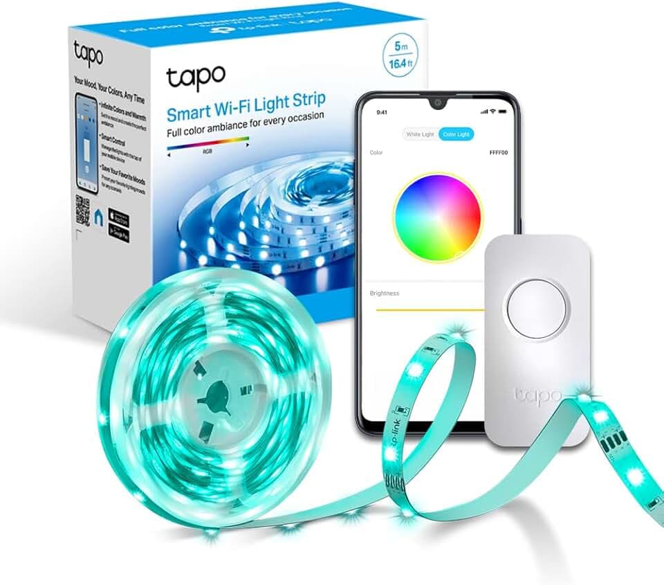 Tapo L900-5 Striscia LED Smart Wi-Fi 5m, Controllo Vocale Compatibile con Alexa e Google Assistant, Sync-to-Music, Luci LED per Casa, Bar, Festa, Accorciabile e Controllo dall'APP