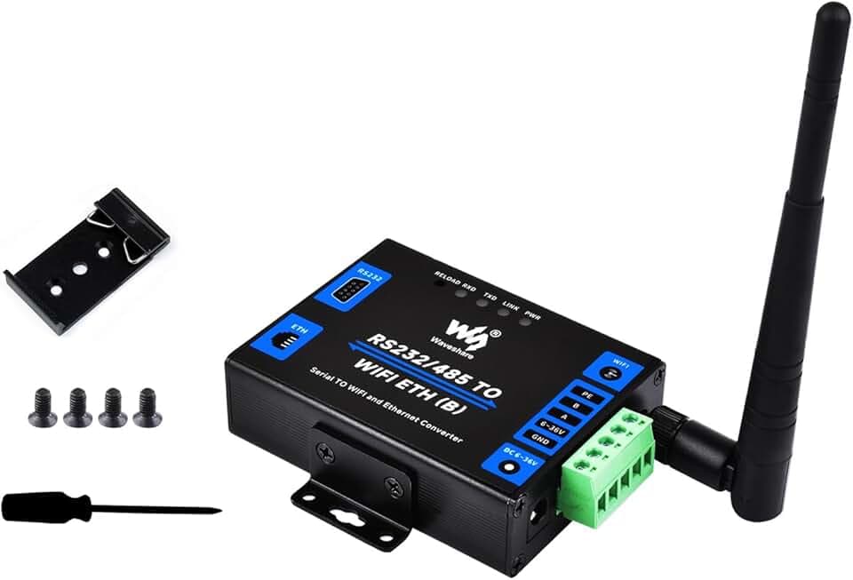 Convertitore RS232/485 a WiFi Ethernet Server Seriale, Modbus Gateway, MQTT Gateway, Supporto Seriale a WIFI, Seriale a Ethernet, Ethernet a WIFI ecc. Alimentazione DC 6~36V