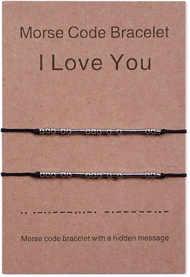 Cheerslife 2 Ti Amo Codice Morse Bracciali Coppie Amicizia Uomo Donna Fidanzato Fidanzata Abbinamento Relazione Perline Braccialetto Set Gioielli Regali Per Lui E Lei Regali Di San Valentino