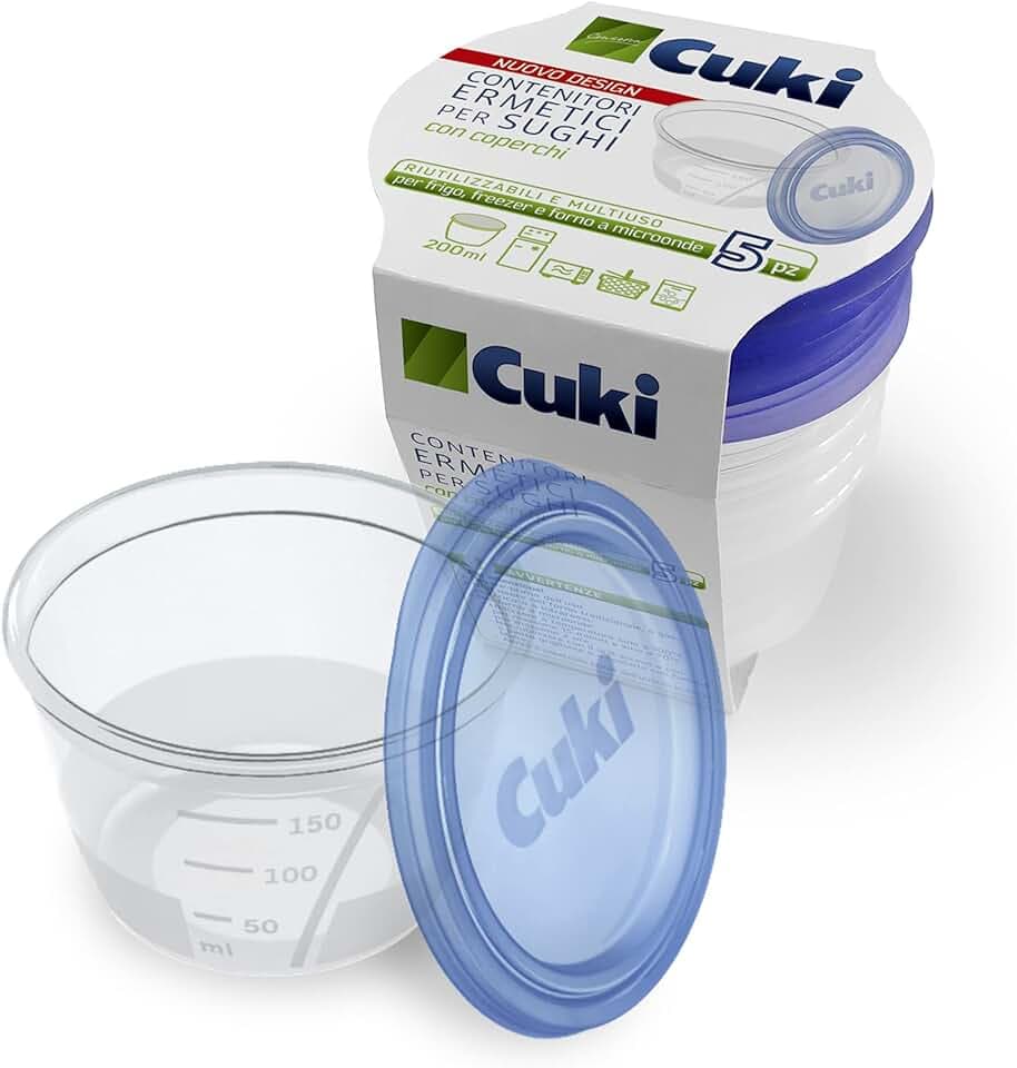 Cuki Recipientes herméticos para salsas, transparentes, 5 unidades (1 paquete)