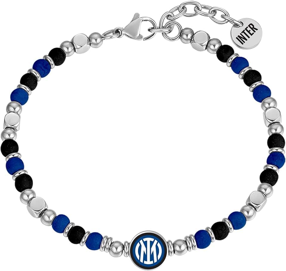 Clondo Bracciale Uomo Donna Inter in Acciaio – Collezione Ufficiale Calcio – Accessorio Elegante e Sportivo con Logo – Idea Regalo per Tifosi – Vari Modelli Disponibili