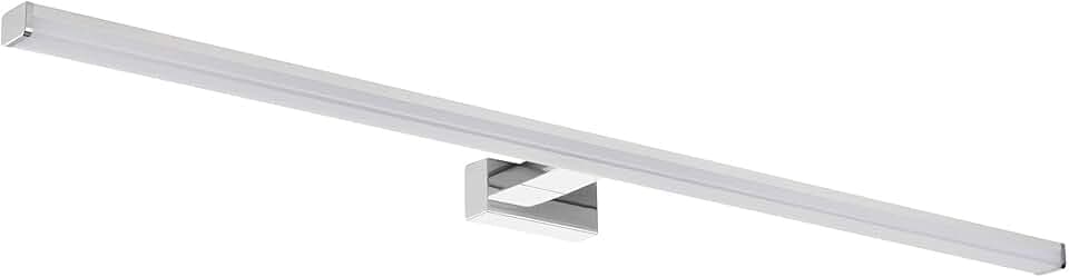 SEBSON LED Lampada da Specchio per Bagno 90cm, IP44, Luce da Parete Cromo, Bianco Neutro 4000K, 15W, 1300lm - 900x109x40mm