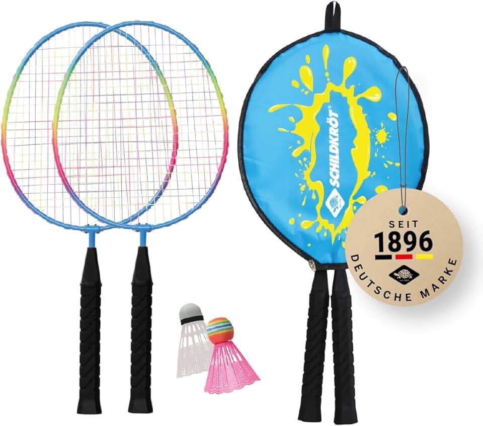 Schildkröt Set da Badminton per Bambini, 2 Racchette, Lunghezza 45,5 cm, 2 Volani, Borsa a 3/4, 970907