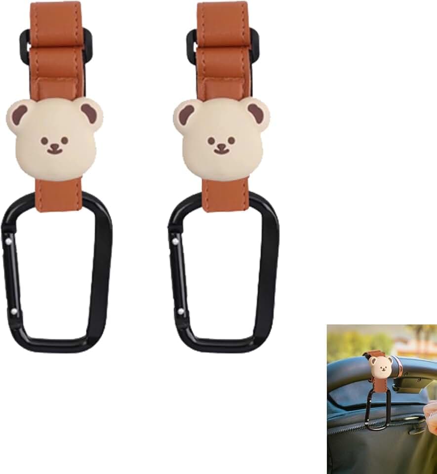 2 Pezzi Ganci per Passeggino Portaborse, Gancio Passeggino per Borsa, Grandi Clip a Moschettone per Carrozzina, Adatto per Rimorchi, Deambulatori, Rimorchi per Biciclette