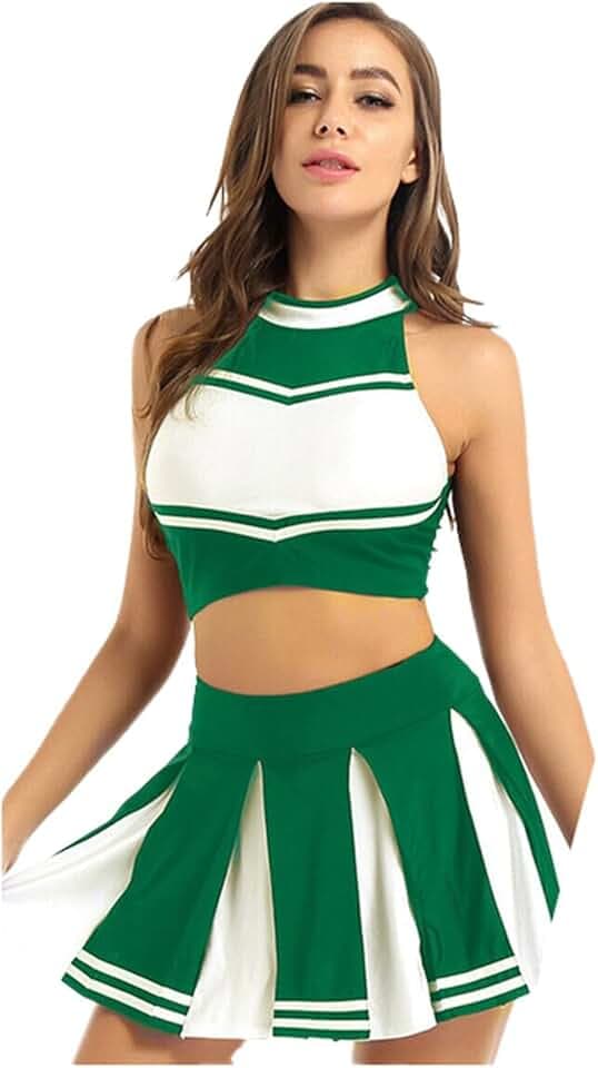 Costume da cheerleader da donna, 2025 (verde, M)