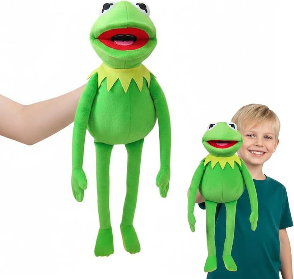 Kermit Rana Marionetta, Kermit Peluche, Pupazzo di Peluche Rana Marionetta, Burattini da Mano per Bambini, Marionette da Mano Animali Muppet Show Natale, Pasqua per Raccontare Storie, Insegnare